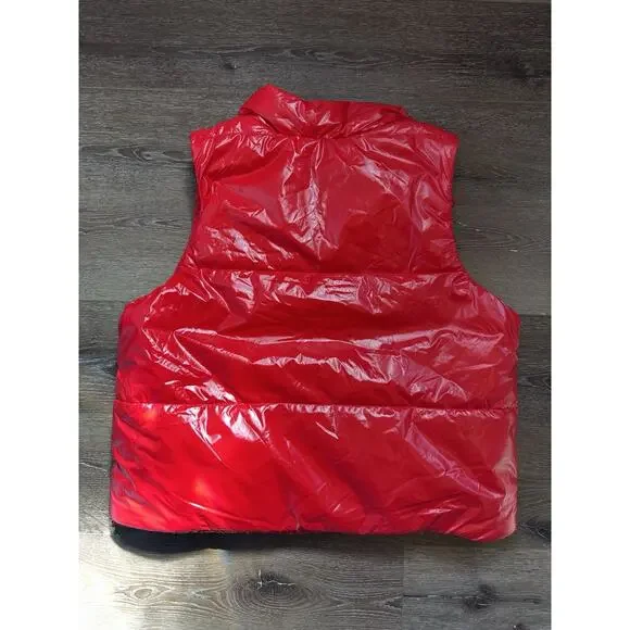 A New Day XL Red Glossy Sherpa Lined Women’s Zip Snap Front - Picture 6 of 7